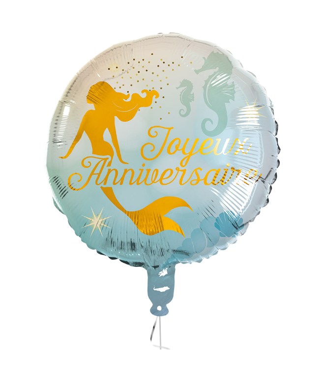 Ballon aluminium Joyeux Anniversaire sirène 45 cm