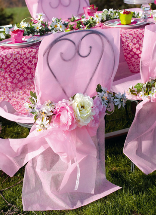 10 Housses de chaise Premium rose 50 x 95 cm