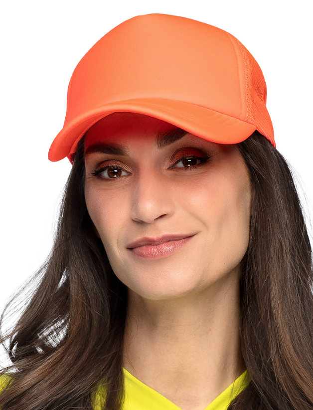 Casquette orange fluo adulte