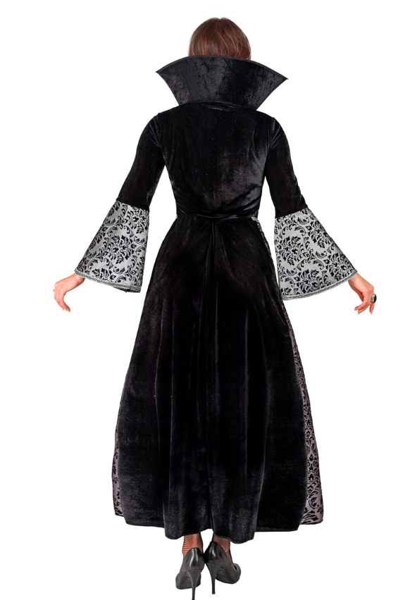Déguisement vampire baroque noir et argent femme