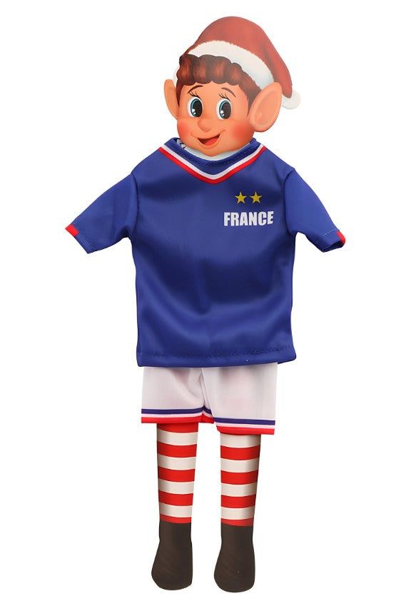 Déguisement footballeur équipe de France pour poupée lutin farceur