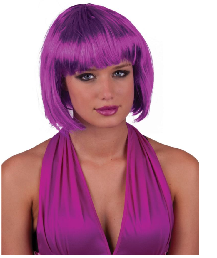 Perruque courte violet