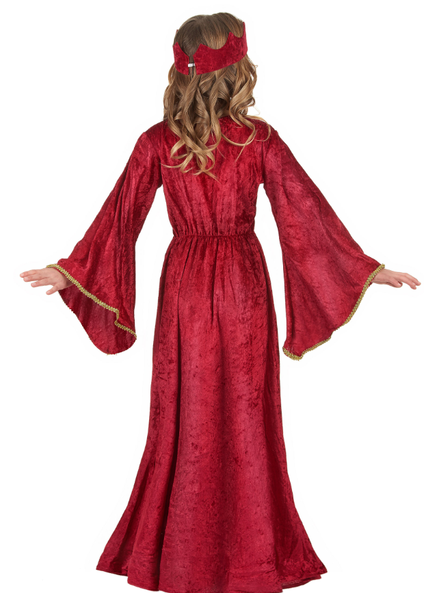 Déguisement reine médiévale rouge fille