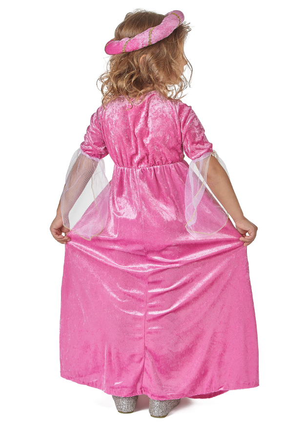 Déguisement princesse médiévale rose et or fille