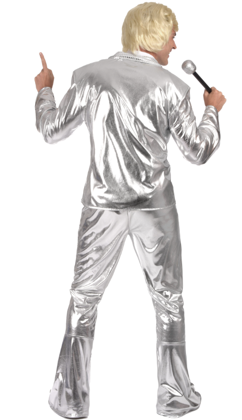 Déguisement Disco Argent brillant Homme