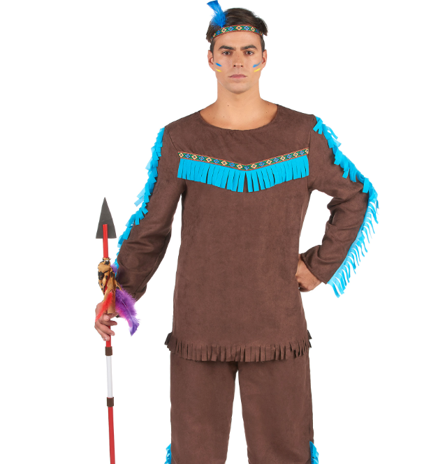 Déguisement indien marron et bleu homme