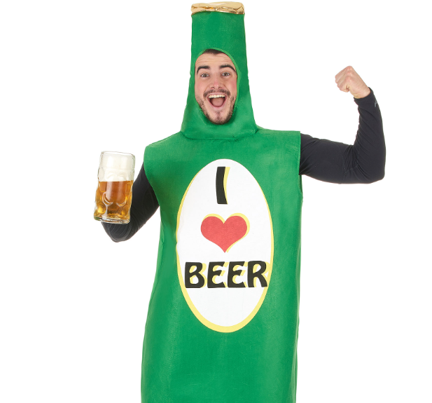 Déguisement bouteille de bière verte adulte