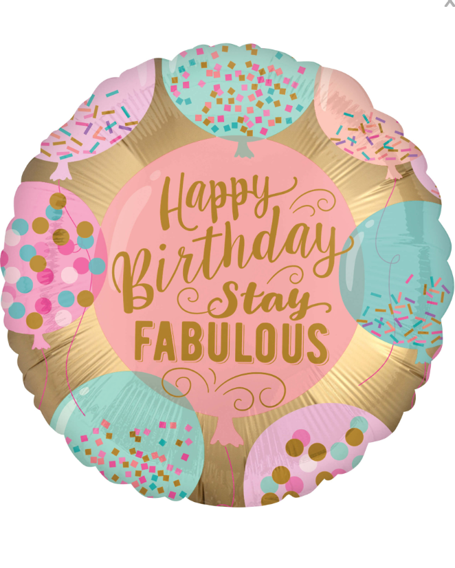 Ballon aluminium Happy Birthday rose 43 cm