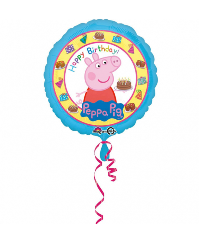 Ballon aluminium Happy Birthday Peppa Pig™ 43 cm