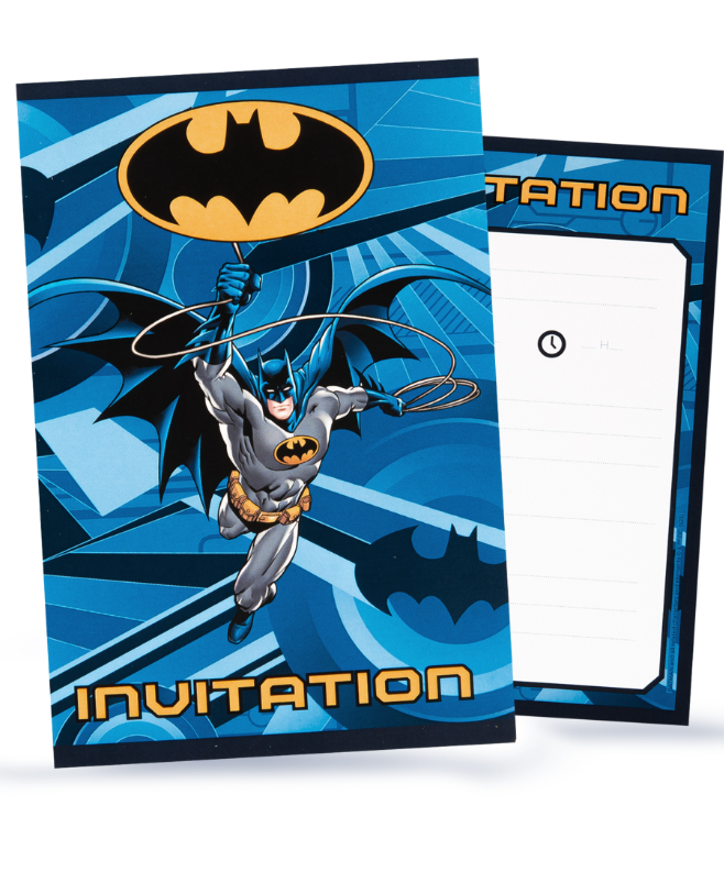 Cartes d'invitation avec enveloppes Batman™ 10x16cm
