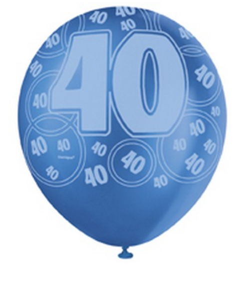 Ballons bleus Age 40 ans
