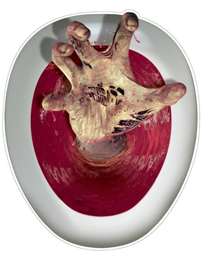 Décoration autocollante pour wc main de zombie 30,5 x 43,2 cm