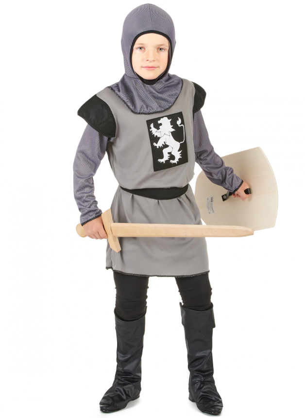 Déguisement chevalier médiéval gris garçon