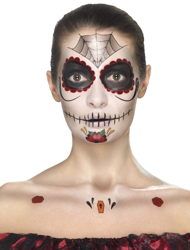Kit maquillage princesse araignée femme Dia de los muertos