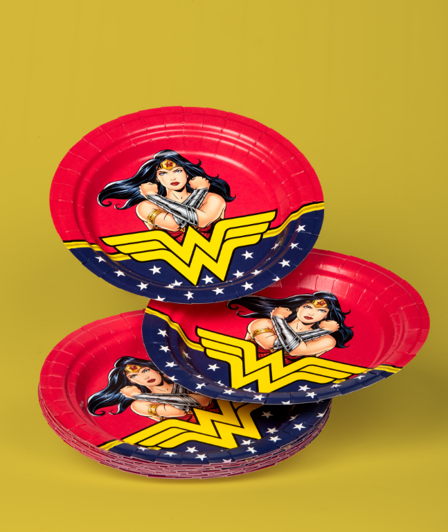 Assiettes en carton FSC® Wonder Woman™ 23 cm