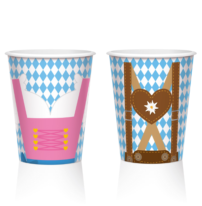 Gobelets en carton fête de la bière 250 ml par 8