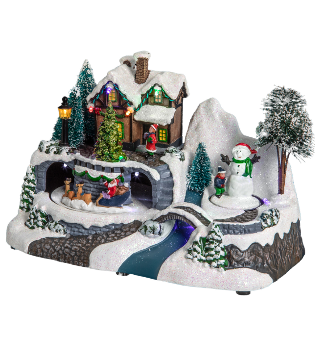 Village de noël lumineux maison 23 x 15 x 16 cm