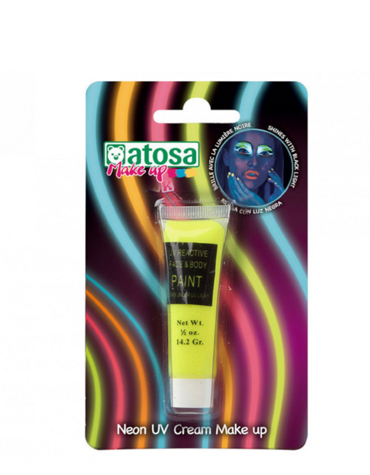 Tube de maquillage néon jaune UV