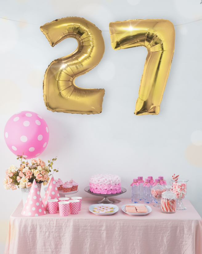 Ballon aluminium chiffre doré 1 m