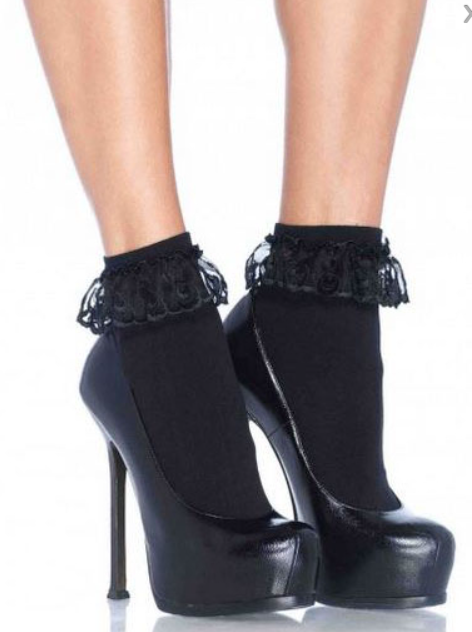 Socquettes noires avec dentelle femme