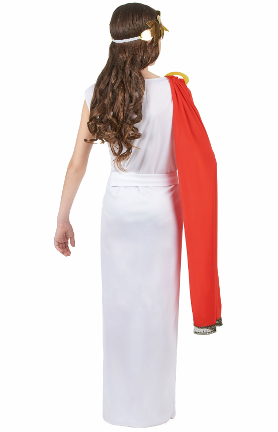 Déguisement déesse romaine à drapé rouge fille