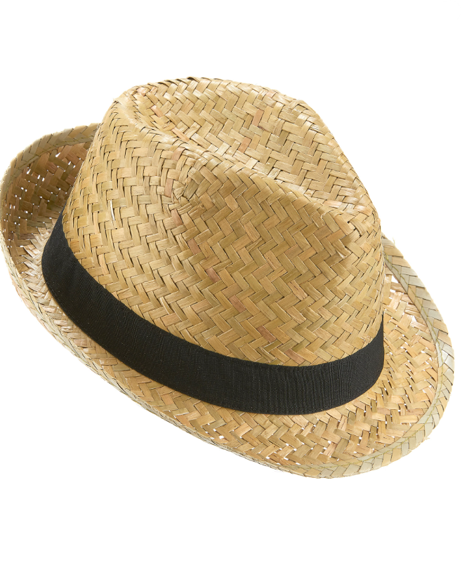 Chapeau borsalino en paille et bande noire adulte