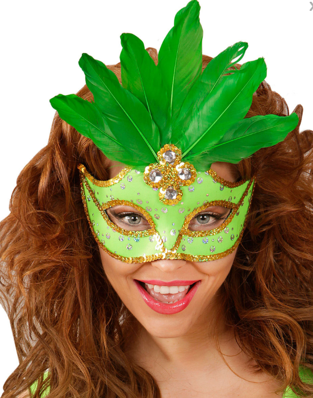 Loup vert avec plumes femme