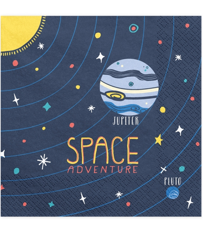 Serviettes en papier space adventure 33 x 33 cm
