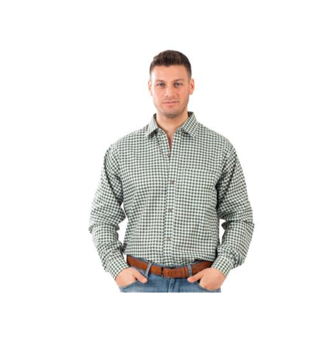 Chemise à carreau luxe vert/blanc