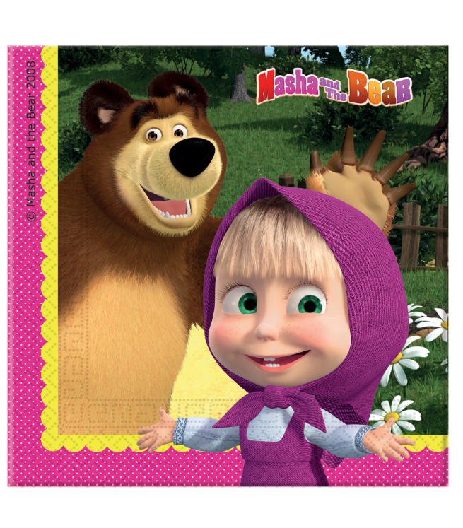 Serviettes Masha et Michka ™ 33 X 33 cm