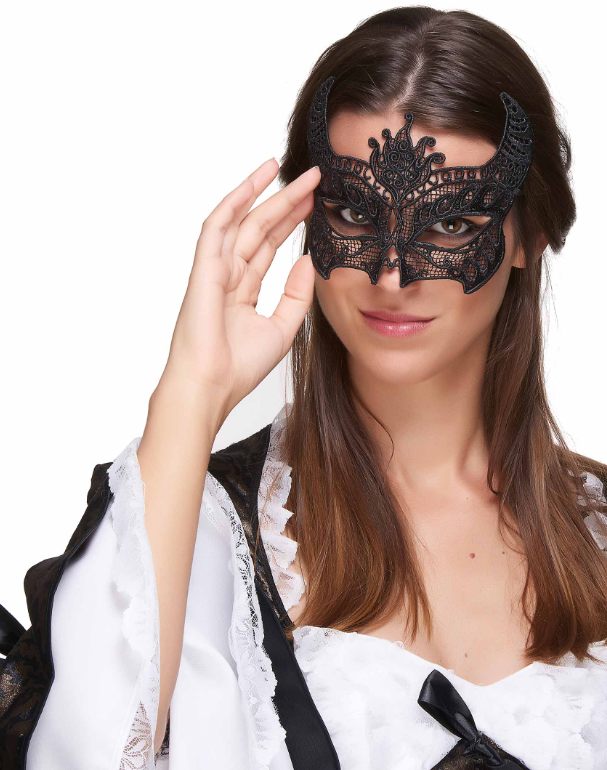 Masque dentelle noir femme