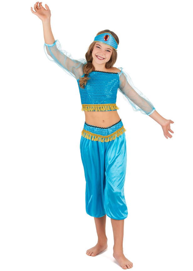 Déguisement danseuse orientale bleue fille