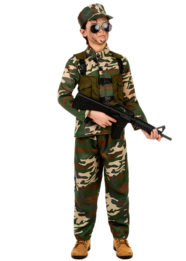 Déguisement militaire vert garçon
