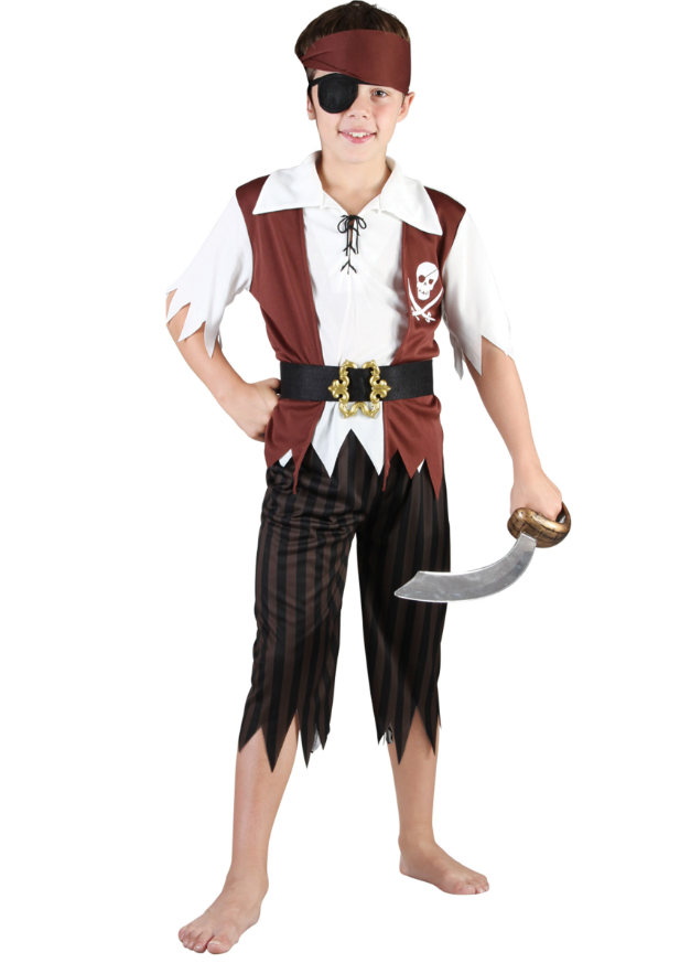 Déguisement pirate noir et blanc garçon