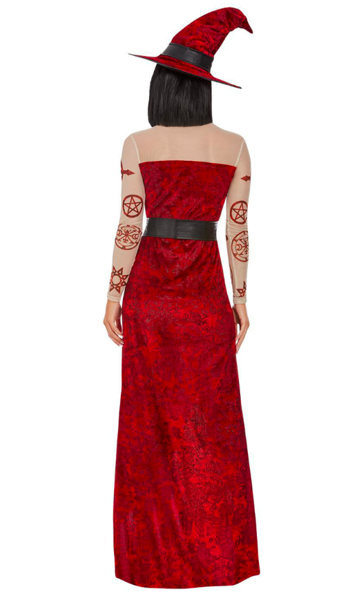 Déguisement sorcière rouge satanique femme