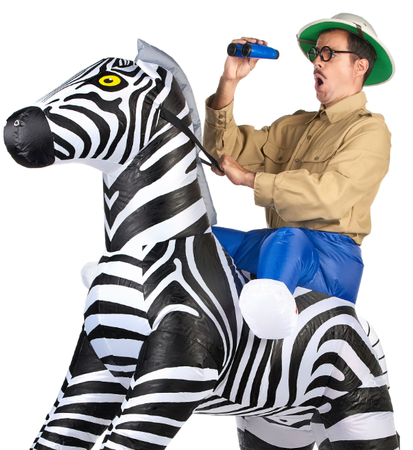 Déguisement zèbre gonflable adulte