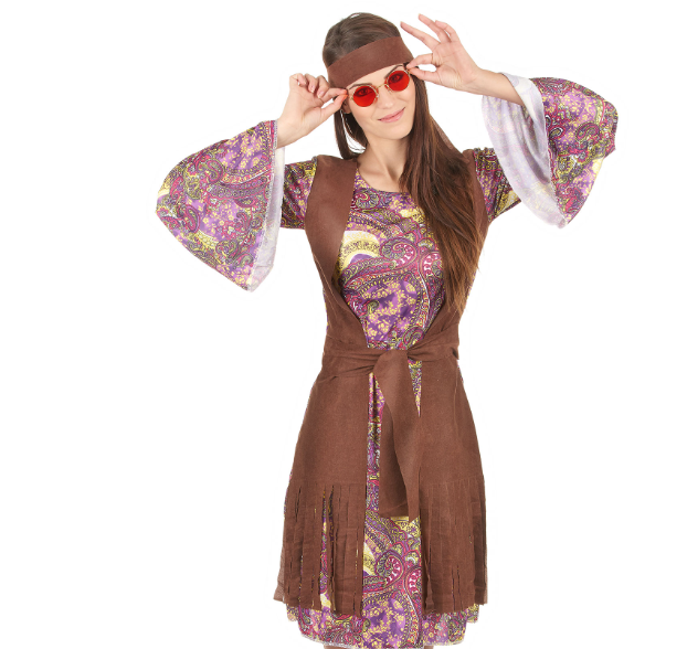 Déguisement hippie motif paisley femme