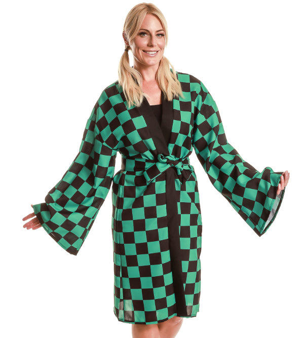 Déguisement kimono manga à damier adulte