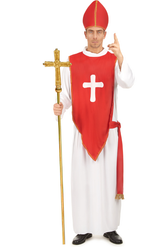 Déguisement cardinal rouge et blanc homme