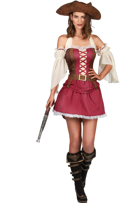 Déguisement pirate bordeaux sexy femme