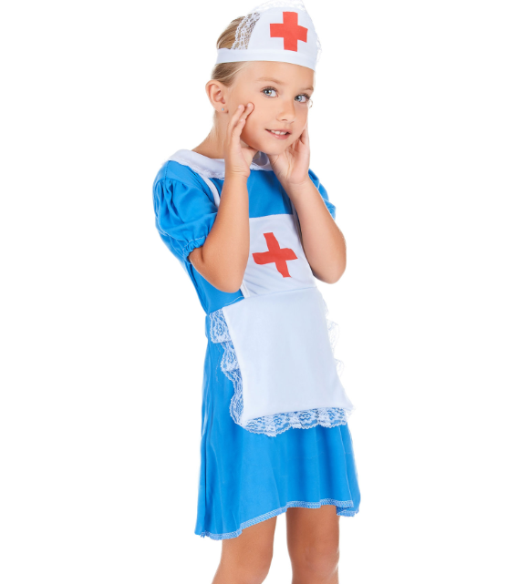 Déguisement infirmière bleu fille