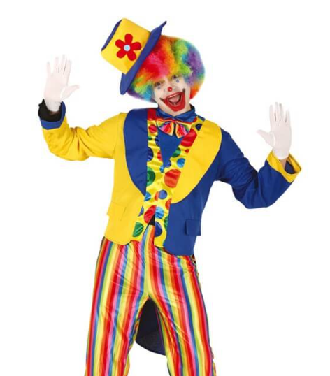 Déguisement de Clown Bleu et Jaune pour homme