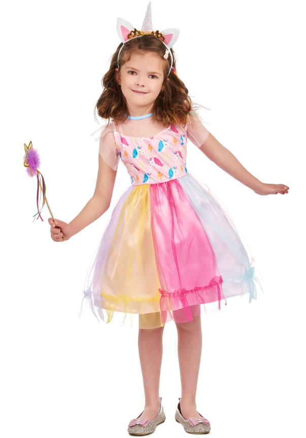 Déguisement licorne multicolore fille