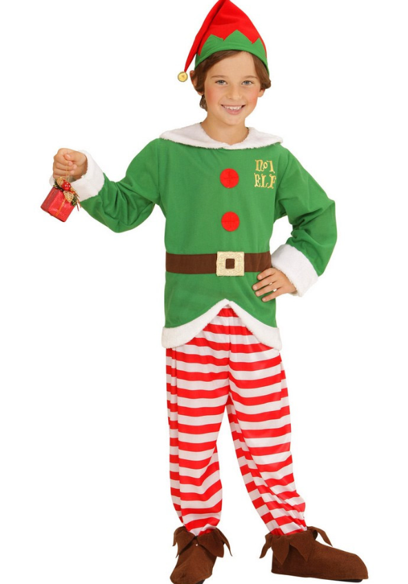 Déguisement elfe rayé enfant Noël