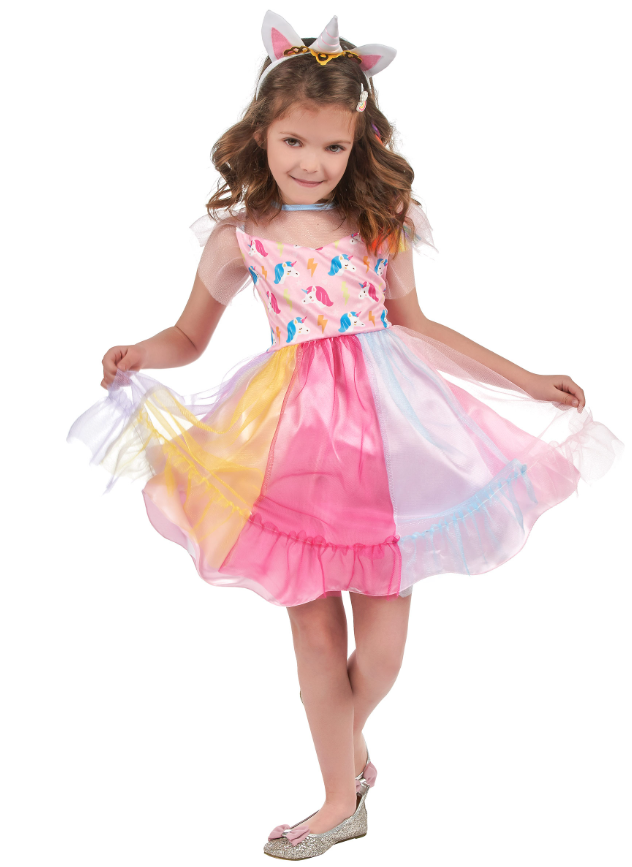 Déguisement licorne multicolore fille