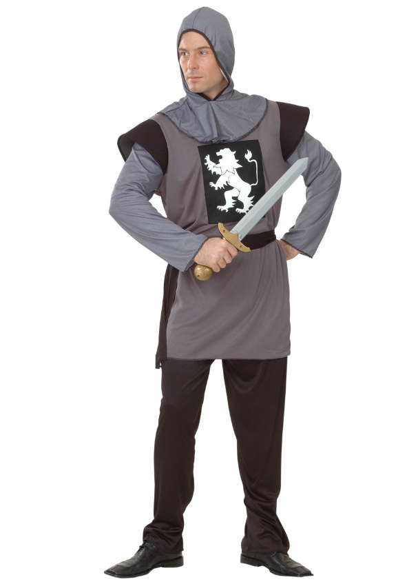 Déguisement chevalier médiéval gris homme