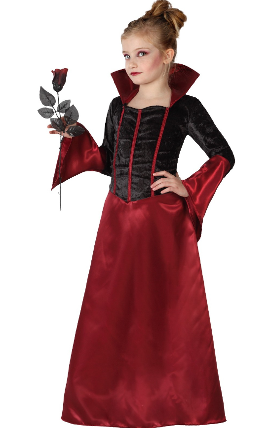 Déguisement vampire rouge et noir fille Halloween