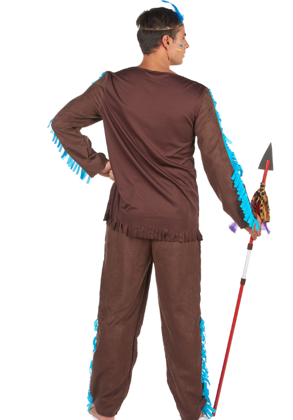 Déguisement indien marron et bleu homme