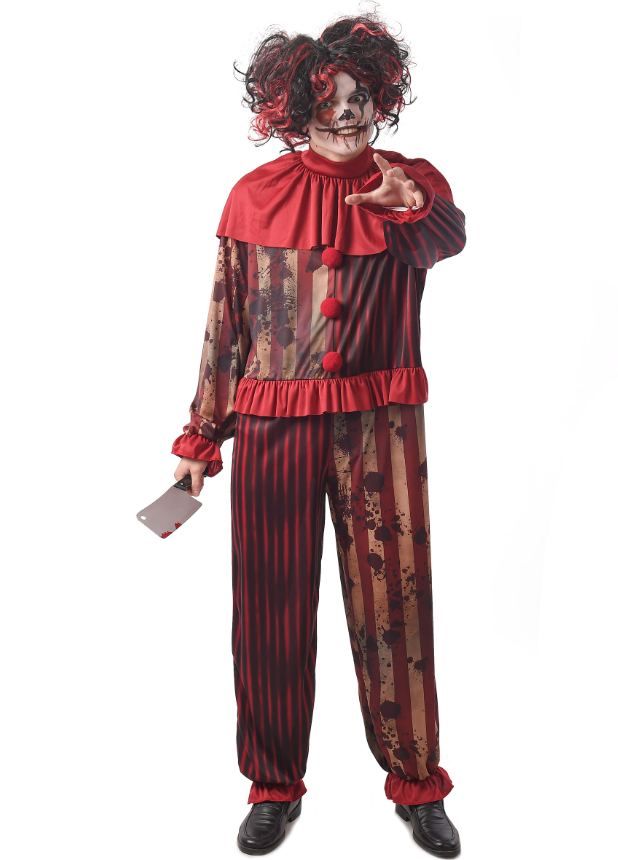 Déguisement clown terrifiant rouge homme