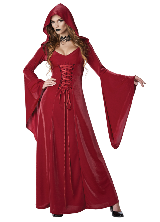 Déguisement gothique robe rouge femme